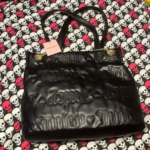 Juicy Couture Quilted Black Puff Tote